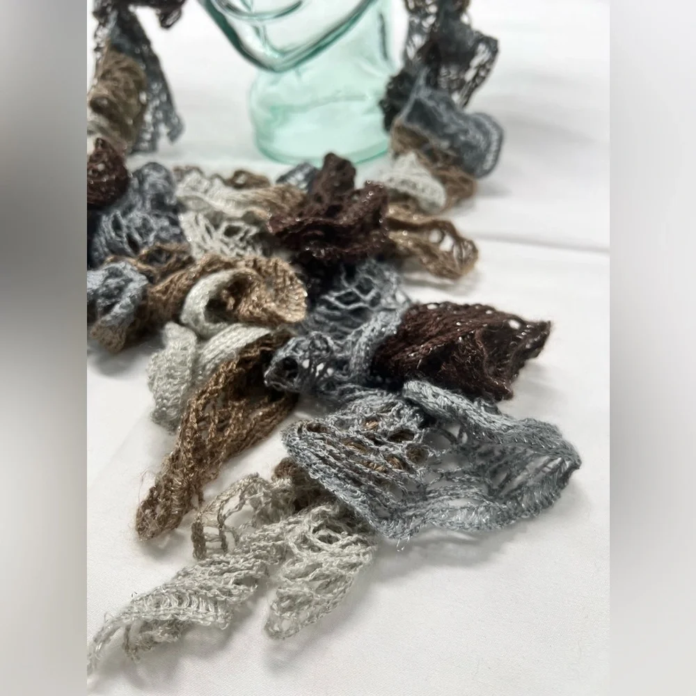 Handmade Crochet Scarf in Earth Tones